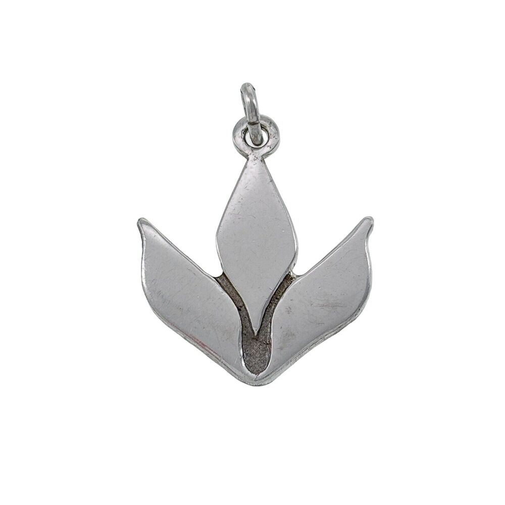 Vintage Sterling Silver 925 Religious Three Flame Charm Pendant